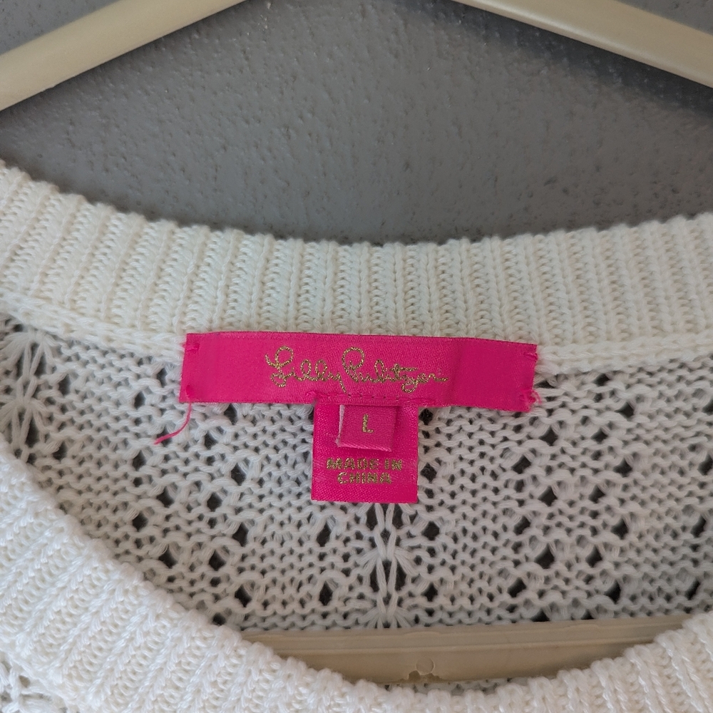 Lilly Pulitzer Joliette Knit Top L Resort White - Picture 3 of 6